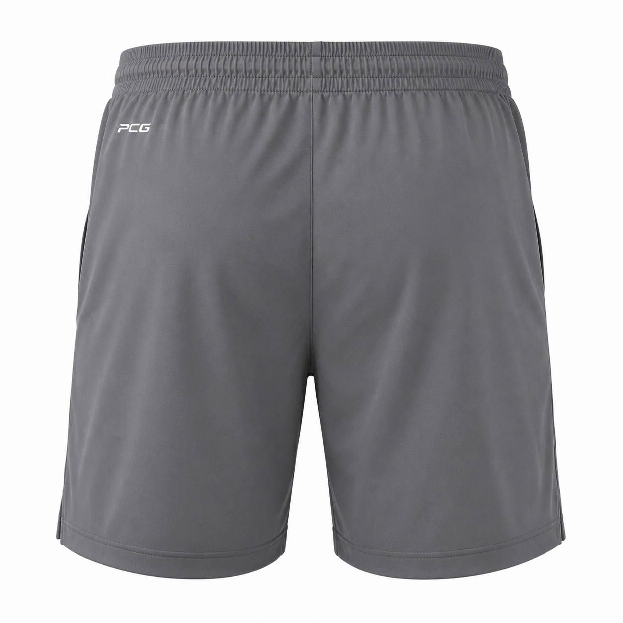 Custom men's athletic training shorts with elastic waistband and side pockets manufactured by PCG Sportswear