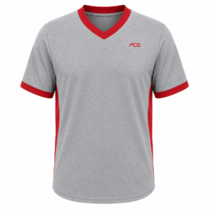 Custom baseball batting practice jersey V-neck pullover with sublimated team design manufactured by PCG Sportswear