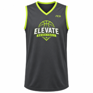 Custom basketball shooting shirt sleeveless V-neck longer cut for warm-ups manufactured by PCG Sportswear