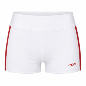 Custom cheer practice shorts high-waist compression with sublimated team colors manufactured by PCG Sportswear