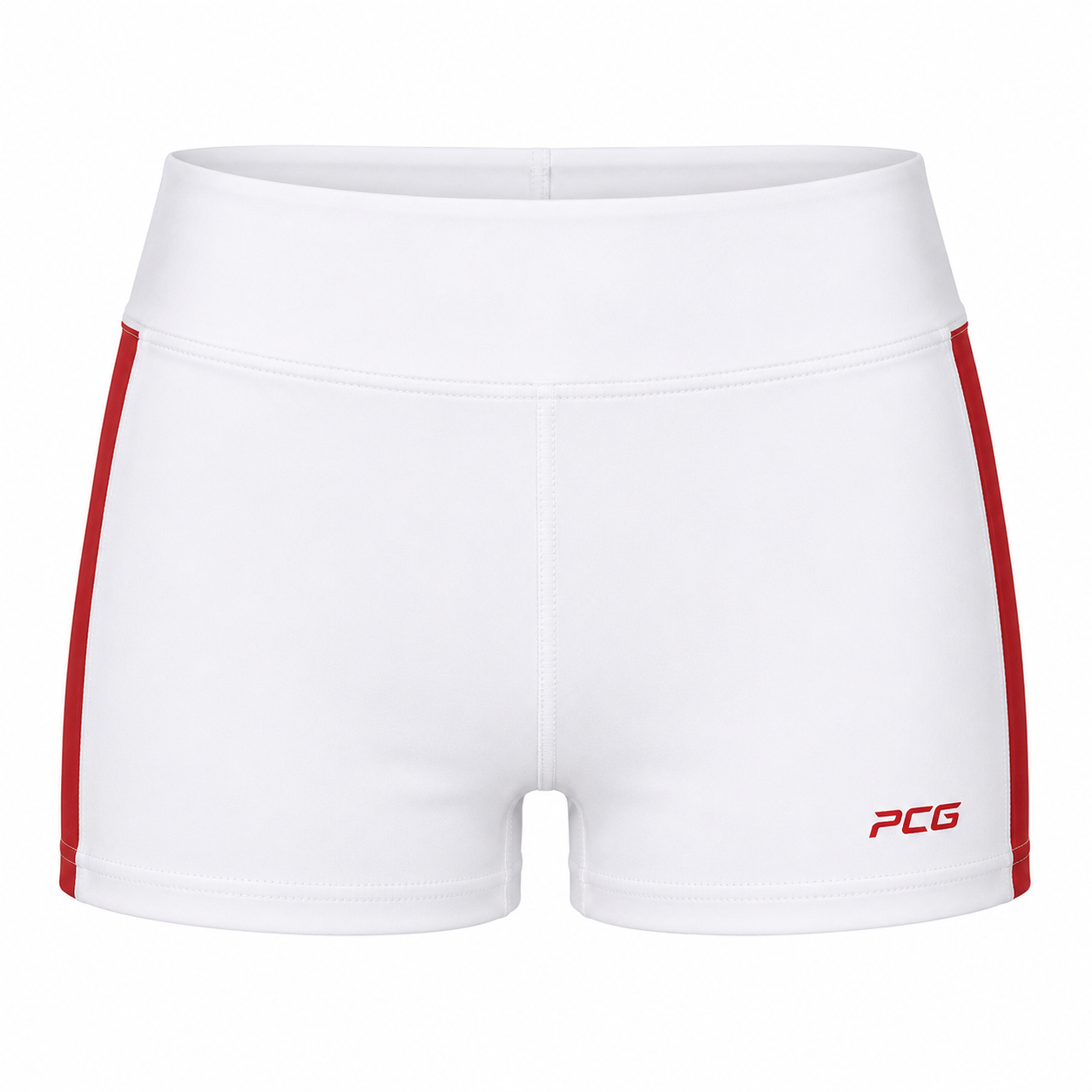 Custom cheer practice shorts high-waist compression with sublimated team colors manufactured by PCG Sportswear