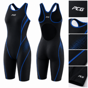 Custom competition swimwear featuring swim jammer and compression top manufactured by PCG Sportswear