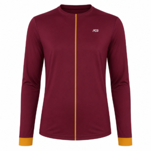 Custom cross country long sleeve running shirt with sublimated team colors manufactured by PCG Sportswear