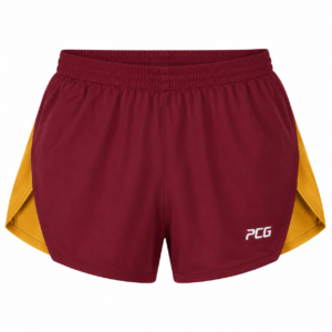 Custom cross country running shorts split-leg with sublimated team colors manufactured by PCG Sportswear