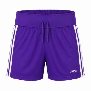 Custom flag football game shorts with flag belt compatible elastic waistband and sublimated design manufactured by PCG Sportswear