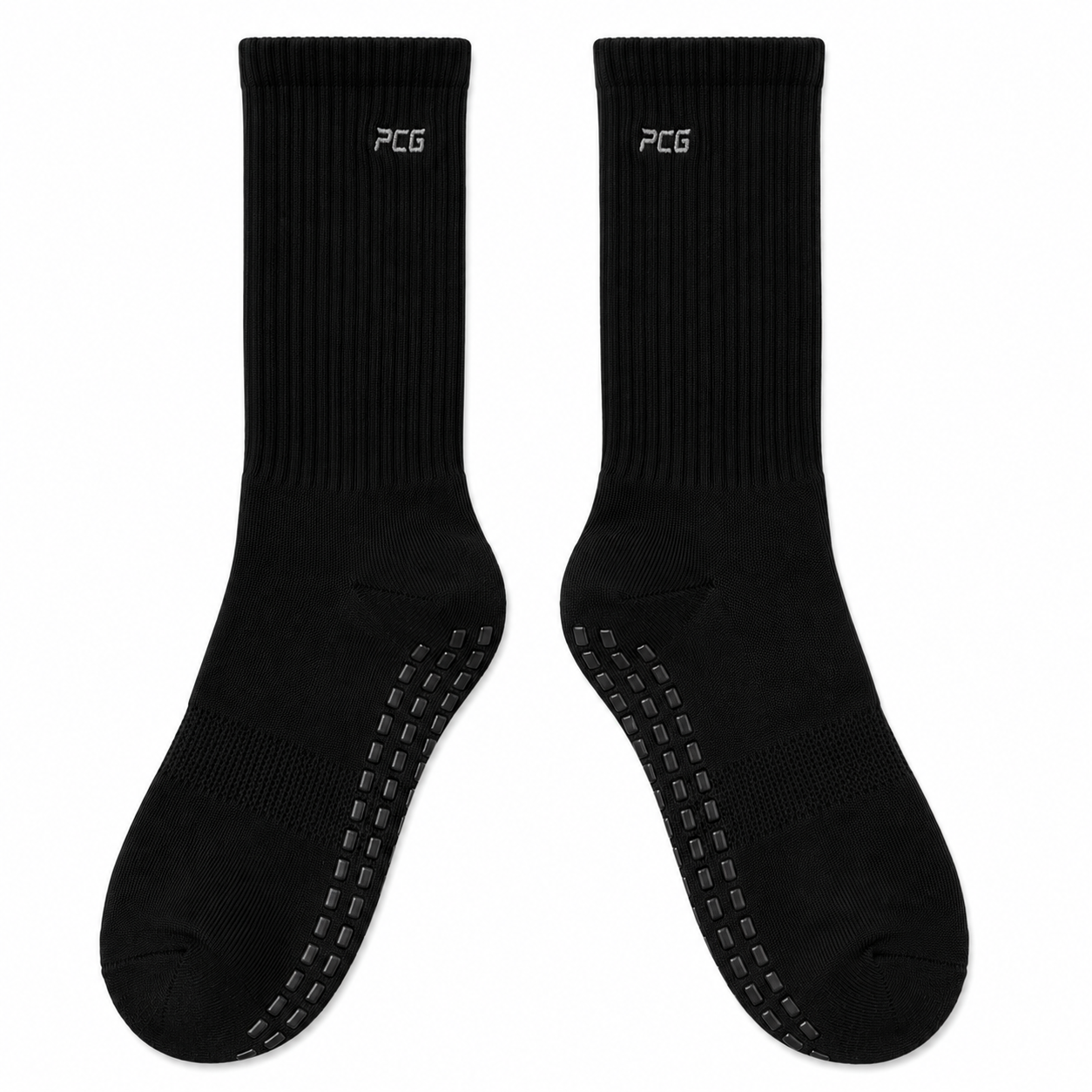 Custom anti-slip grip socks with rubber sole pads for soccer and rugby manufactured by PCG Sportswear