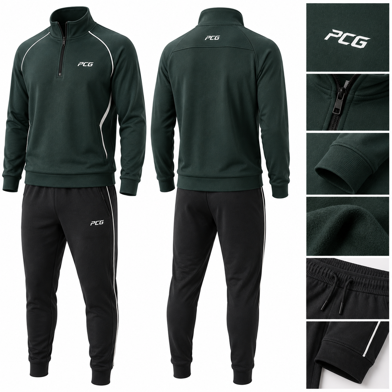 Custom tennis teamwear and warmup apparel featuring premium hoodie and joggers manufactured by PCG Sportswear