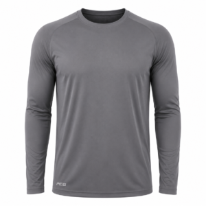 Custom men's long sleeve athletic training shirt with moisture-wicking performance fabric manufactured by PCG Sportswear