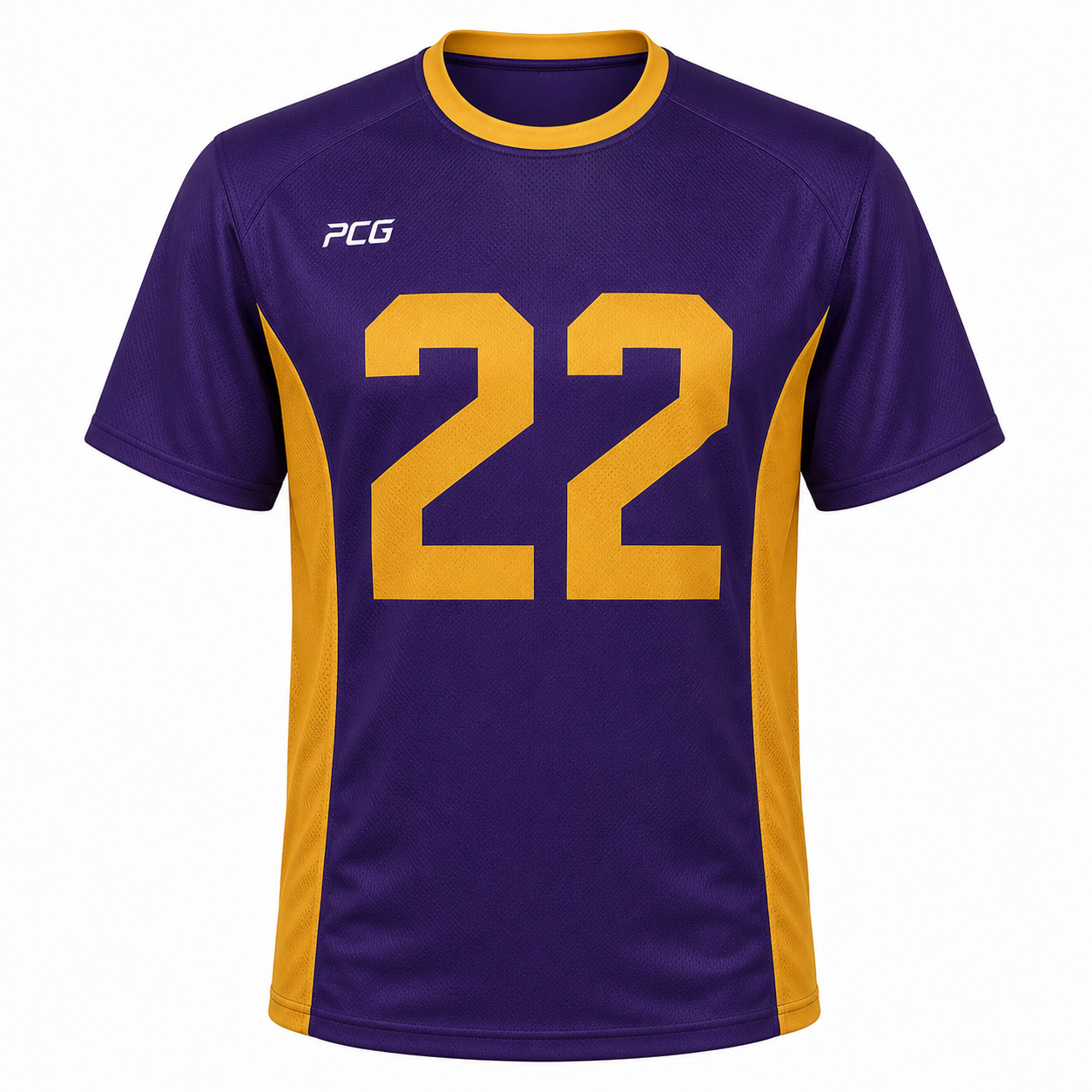 Custom men's lacrosse game jersey crew neck with sublimated player number manufactured by PCG Sportswear