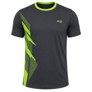 Custom men's gym performance training t-shirt with sublimated side graphic panels manufactured by PCG Sportswear