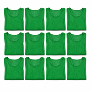 Custom numbered practice pinnie set 12-pack scrimmage bibs for team sports manufactured by PCG Sportswear