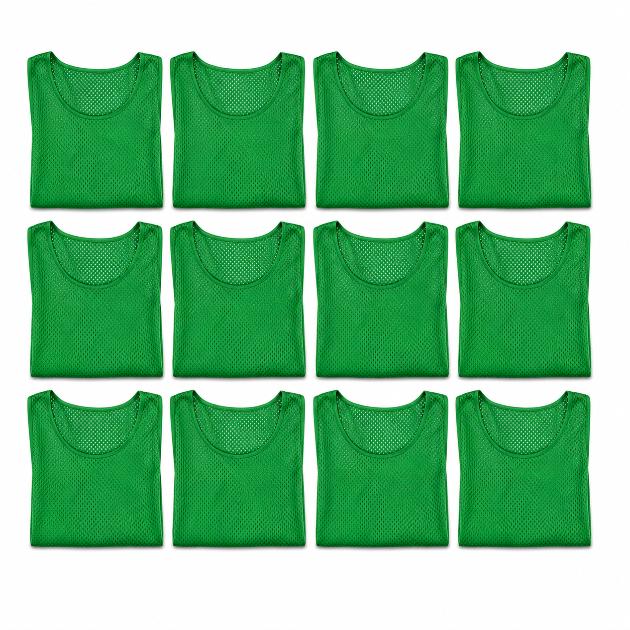 Custom numbered practice pinnie set 12-pack scrimmage bibs for team sports manufactured by PCG Sportswear
