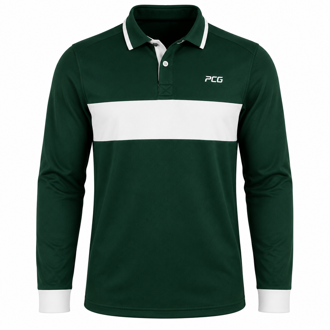 Custom long sleeve rugby match jersey reinforced polo collar with sublimated design manufactured by PCG Sportswear