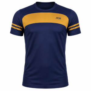 Custom rugby training jersey with chest panel design and sublimated team colors manufactured by PCG Sportswear