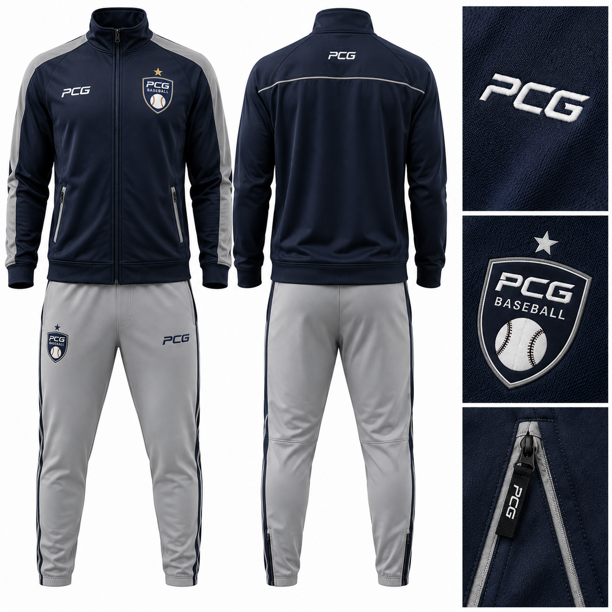 Custom baseball team travel apparel featuring premium hoodie and joggers manufactured by PCG Sportswear