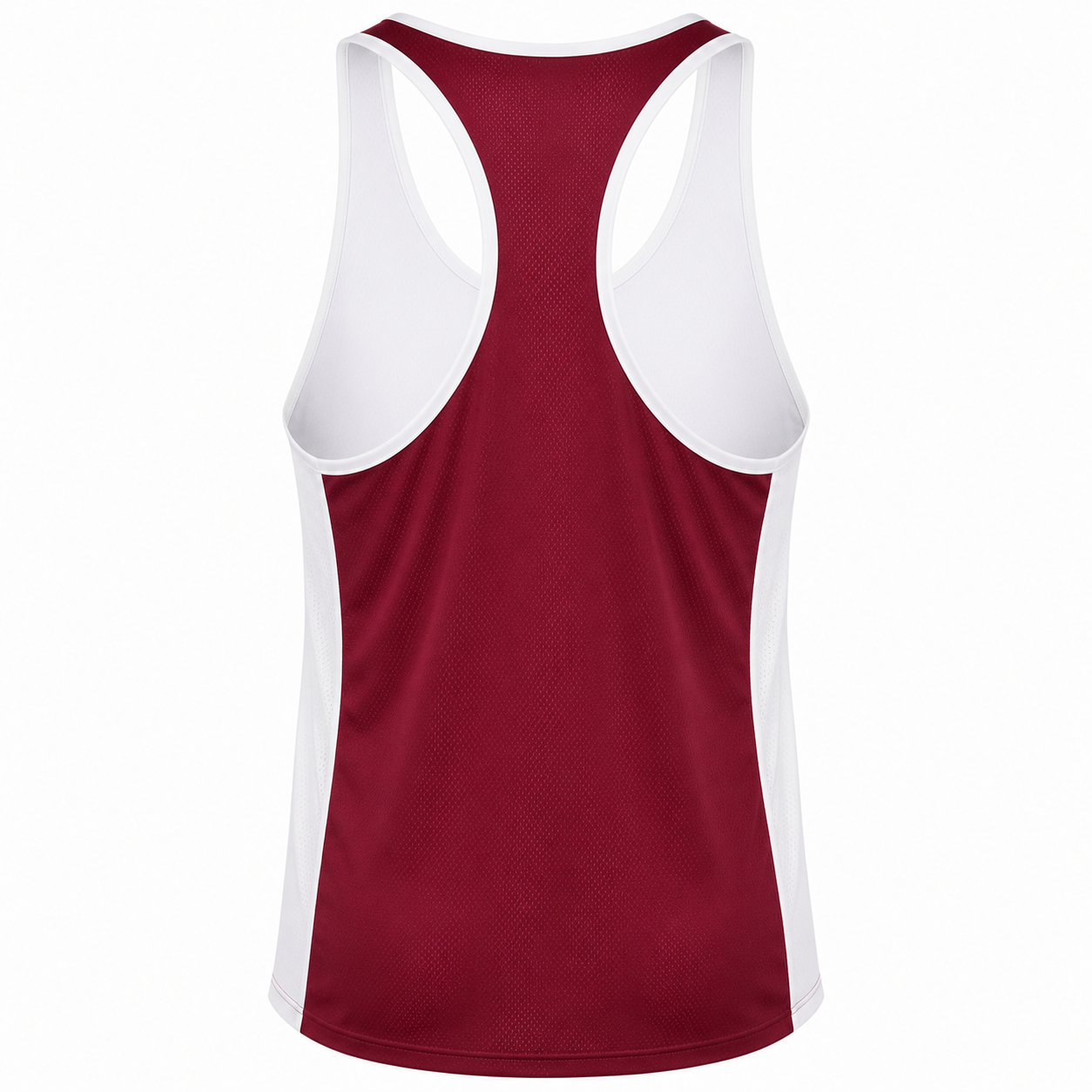 Custom track running singlet sleeveless deep V-neck with sublimated team design manufactured by PCG Sportswear