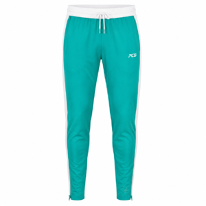 Custom track warm-up pants tapered with ankle zip and sublimated side stripe manufactured by PCG Sportswear