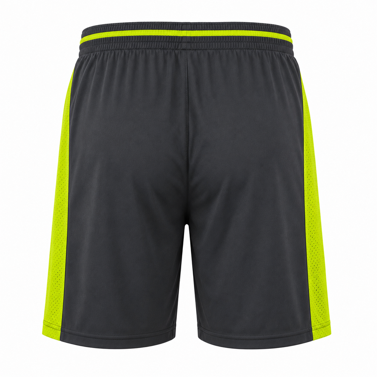 Custom men's volleyball athletic training shorts with side panels and sublimated graphics manufactured by PCG Sportswear
