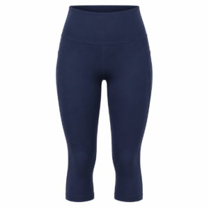 Custom women's 3/4 length capri athletic leggings with team color customization manufactured by PCG Sportswear