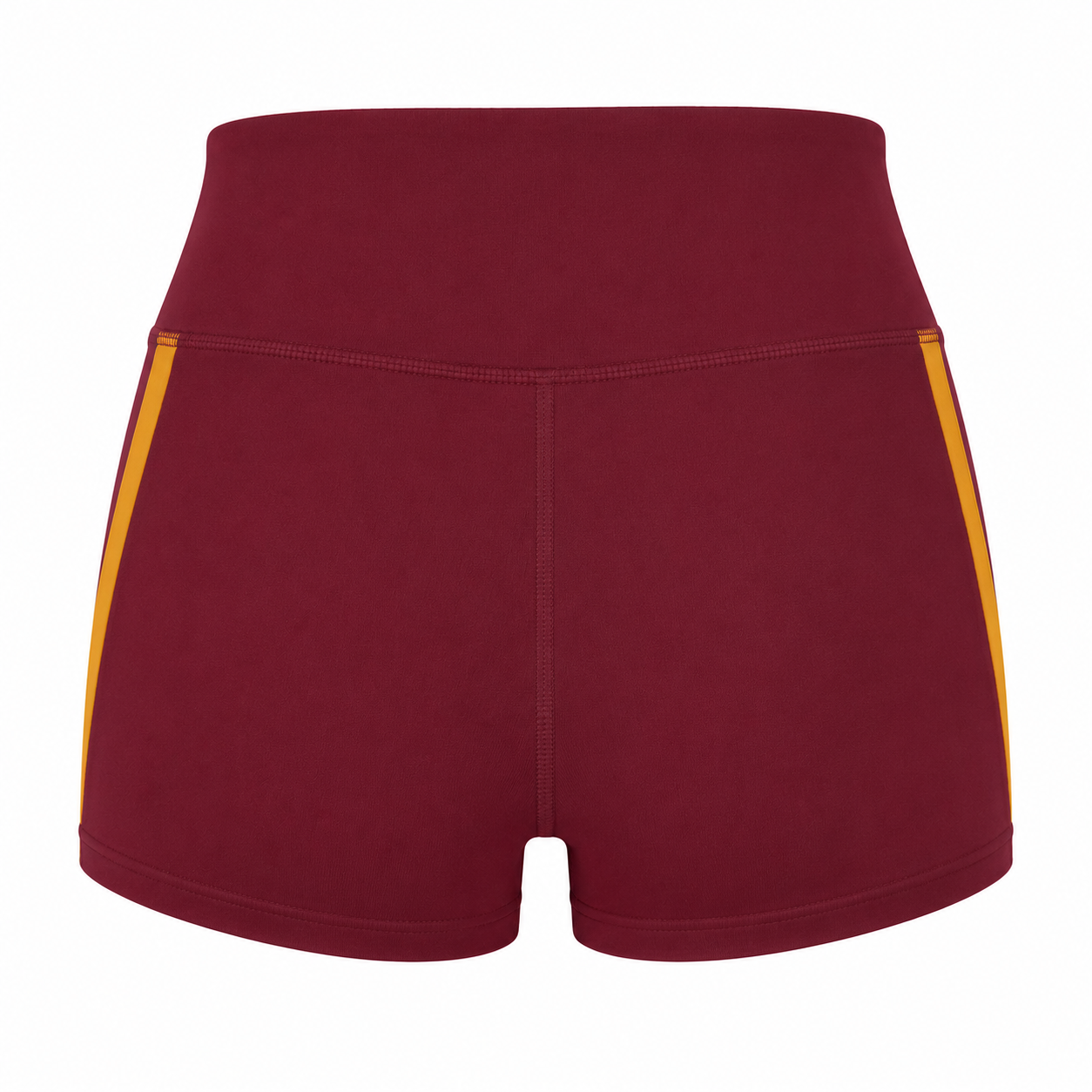 Custom women's cross country spandex shorts high-waist minimal inseam with sublimated team colors manufactured by PCG Sportswear