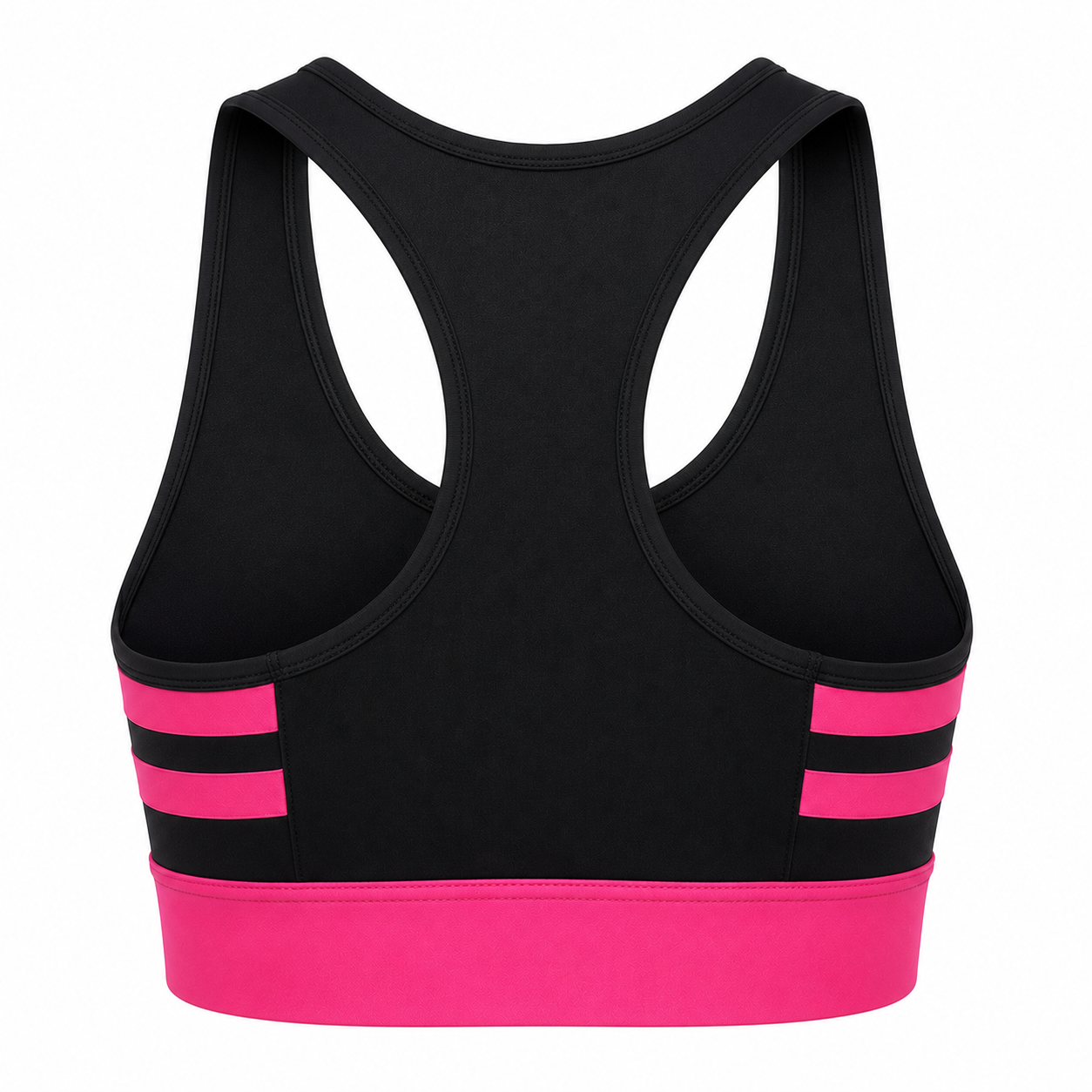 Custom women's gym high-support racerback sports bra with sublimated team design manufactured by PCG Sportswear