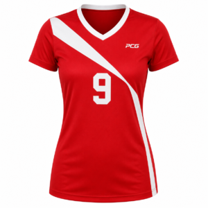 Custom women's soccer game jersey V-neck fitted cut with sublimated design manufactured by PCG Sportswear