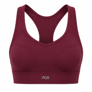 Custom women's high support sports bra for athletic performance and team programs manufactured by PCG Sportswear