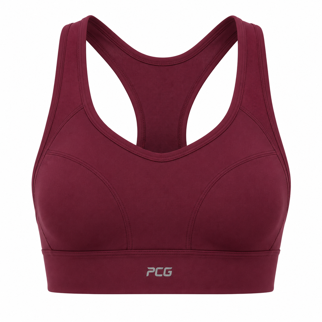 Custom women's high support sports bra for athletic performance and team programs manufactured by PCG Sportswear