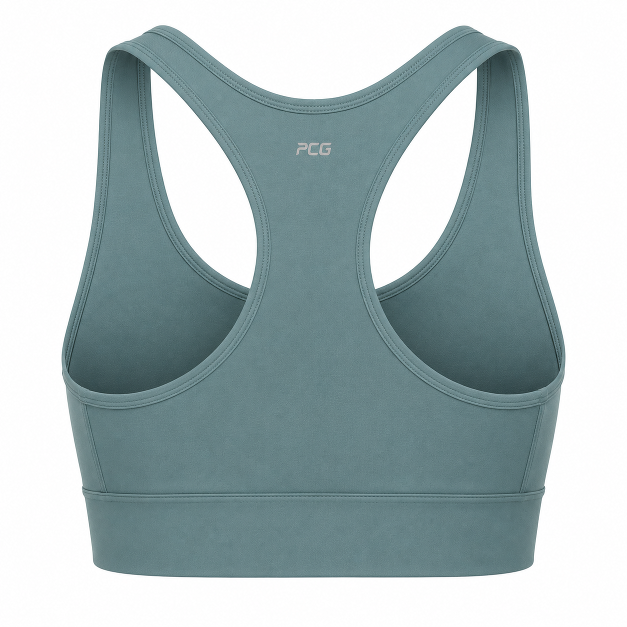 Custom women's low support racerback sports bra with team color customization manufactured by PCG Sportswear