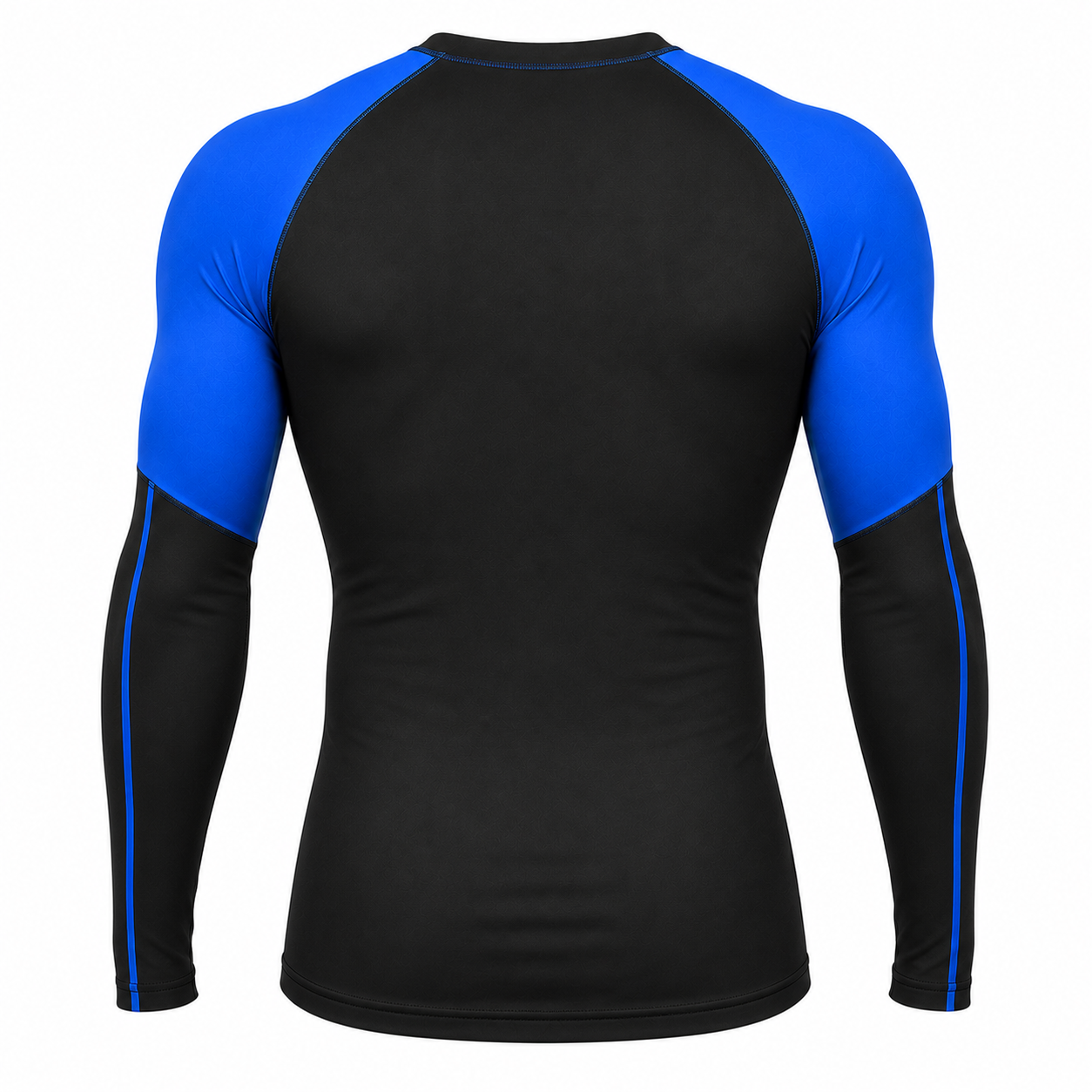 Custom long sleeve wrestling rash guard with anti-abrasion compression fit and sublimated design manufactured by PCG Sportswear
